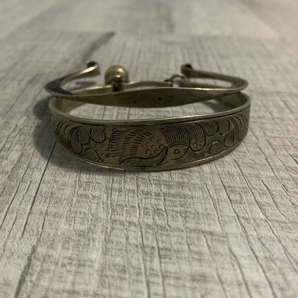 2 Count Vintage Set of Sterling Silver Bangles